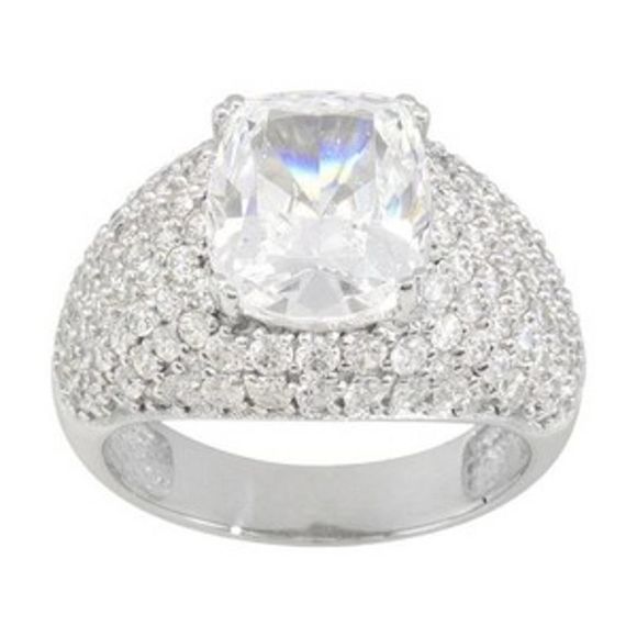 10.37ctw Cushion & Round Platinum on 925 Ring - Picture 9 of 9